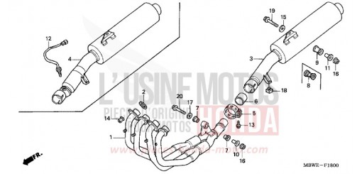 EXHAUST MUFFLER CBR600F4 de 2004